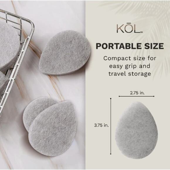 KŌL Charcoal + Vitamin E Exfoliating Facial Cleansing Pads - 5 pack - Picture 2 of 5